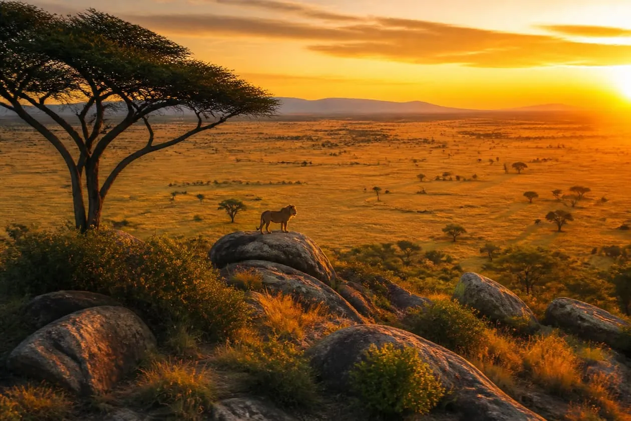 African savanna at sunset — our vision